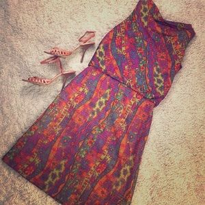 Vintage multicolored midi dress